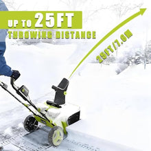 WEIZIIA Electric Snow Shovel, Snow Blower Cordless, 40V Snowblower Battery Powered 3500 W Brushless Motor, 20" Path, 25ft Max Throw, LED Lights for Driveway and Entryway 2Battery