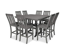 Polywood Vineyard 9-Piece Nautical Trestle Bar Set (Slate Grey)