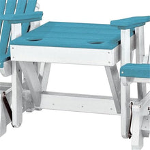 American Furniture Classics OS Home and Office Model 515ARW-K Double Glider with Center Table in Aruba Blue with White Base