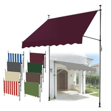 Large Patio Shade Awning 59" 118" 158" Manual Adjustable Retractable Awnings, Waterproof Canopy Cover and Steel Frame for Outdoor Garden Balcony Window Sunshade Shelter, Umbrellas(Dark-red,400cm)