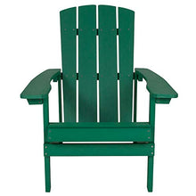 BizChair Poly Resin Adirondack Chair - Green - All Weather - Indoor/Outdoor - Set of 4