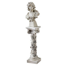 Design Toscano EU2866 Rose Garland Indoor/Outdoor Pedestal Plant Stand, 11 Inches Wide, 34 Inches Tall, Handcast Polyresin, Antique Stone Finish