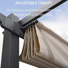 PURPLE LEAF Outdoor Pergola 10' X 10' Retractable Canopy Aluminum, Beige