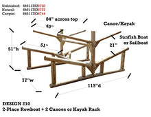 Log Kayak Rack 2-Place Rowboat + 2 Canoe/Kayak Rack Canyon Brown