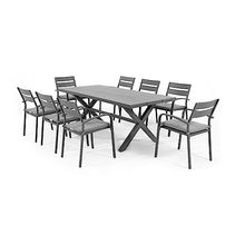 JARDINA Outdoor You Living Salina 9-Piece Aluminum Patio Dining Set for 8 Grey