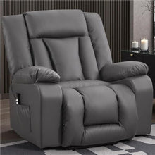 HTERWQEA Dual Motor Oversized Power Lift Recliner with Heat Massage, Gray