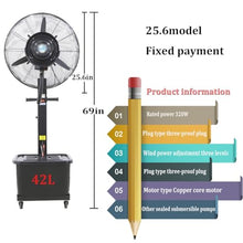 TGBHYJ Misting Fan Outdoor Commercial Oscillating Pedestal Fan With Mist For Patio Outside Restaurant Garage Gym Factory Workshop 3 Cooling Speeds - (Midnight Black)(Size:29.5in)