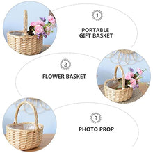 YOtat Basket Flower Storage Wicker Woven Baskets Rattan Wedding Picnic Fruit Girl Seagrass Candy Willow Pot Handwoven (D 20X17X10Cm) (D 20X17X10Cm)