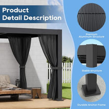 10'×10' Outdoor Louvered Pergola, Aluminum Louvered Pergola Patio with Adjustable Roof for Outdoor Deck, Backyard, Garden (10X10FT)