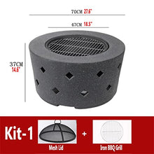 Outdoor Fire Pit Wood-Burning Fire Pit On The Garden Terrace, Indoor Multi-Function Fireplace Barbecue Table, Outdoor Heater with Spark Protection Device (Color : Kit-2) (Kit 3) (Kit 1)