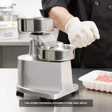 DLYZAYE Commercial Hamburger Patty Press Maker, Manual Burger Forming Machine, Stuffed Hamburger Maker, Stainless Steel Grill Burger Press Tool with 500 Greaseproof Papers(130mm)