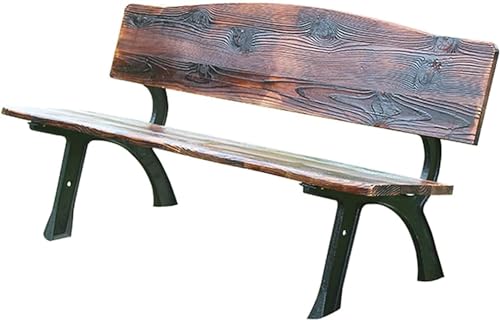 ERoomQ Outdoor GThe Bench,Outdoor GThe Patio Bench for Your Leisure Time, Outdoor Anticorrosive Wood Yard Seat, Park Bench Solid Wood Long Bench Chair (1.2m with backrest)