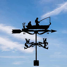 Weathervane Metal Weather Vanes with Teeth Fisherman Motorcycle Wind Direction Indicator Weather Vane Roof Weathervane for Roof Yard Wind Vane Measuring Tool (Airplane) (Fisherman)