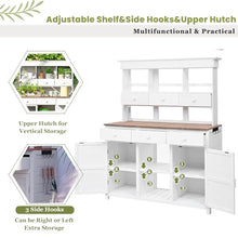 Merax 65.7" Tall Garden Potting Bench with Hutch, 3 Shelves, 6 Drawers, 2 Cabinets & Hooks