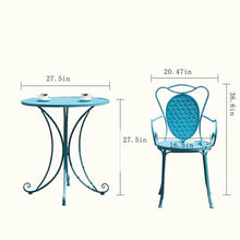 FENOKD Patio Table 3 Set Garden Decor Outdoor Garden Furniture Iron Bistro Side Table Balcony Patio Suitable 27.5 Inch White (White)