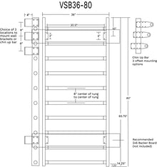 Vita Barre VSB36-80 - 36" Wide Stall Bars (Swedish Bars) - 80" Tall