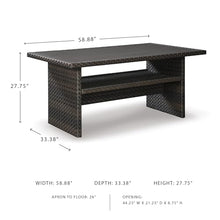 Signature Design by Ashley Outdoor Easy Isle Multi-Use Resin Wicker Patio Table, Dark Brown