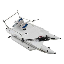 AQUOS Heavy-Duty Military Marine Grade Inflatable Pontoon Boat with Trolling Motor Grey