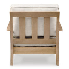 Signature Design by Ashley Carter Hall Outdoor Eucalyptus Patio Lounge Chair with Cushion Linen