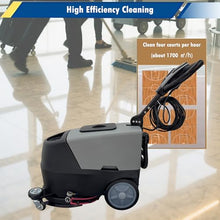 INTSUPERMAI 17" Walk Behind Floor Scrubber, 3-in-1 Commercial Washer Scrubber & Dryer, 1700 Sq Ft/Hr, 6.6 Gal Dual Tanks, 60ft Cord for Concrete Tile Warehouse 110V