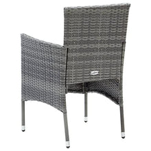 Heofavd 7-Piece Grey PE Rattan Outdoor Dining Set, 72.8" Rectangular Patio Table and Chairs with Steel Frame for 6, Weather-Resistant Cushions, Modern Balcony Garden Backyard Bistro Furniture