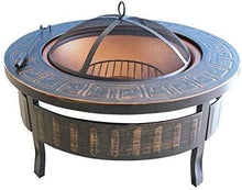 Garden Fire Pit Portable Grill Barbecue Rack Outdoor Fire Pit Bonfire Wood Burning Patio Coal Grill Firepit for Grill Charcoal Grill with Spark Screen Poker with Cover BBQ Cooking for Camp