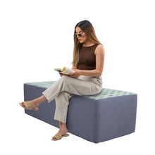 FDP 24" x 60" Rectangle Oversized Outdoor Ottoman Featuring Sunbrella Two-Tone - Weather-Resistant, Fade-Resistant, Assembled Patio Furniture for Backyard, Poolside Seating, 18" H - Mist/Haze