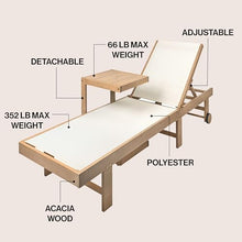 JONATHAN Y Trabuco 5-Position Adjustable 2-Pc Acacia Set, White/Teak