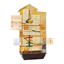 SDVantage Bird Cage Birdcages Square Bird Carriers High Capacity Retro Bird Cage Portable Bird House Carrier Large Bird House for Home Garden Novel Design,Gold