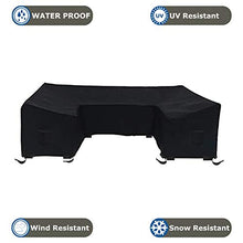 Patio U Shape Sofa Cover 18 Oz Waterproof - 100% UV & Weather Resistant Customize Outdoor Sofa Cover with Air Pockets and Drawstrap with Snug Fit (33" H x 120" W x 35" D, Black)