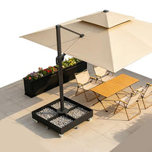 Umbrella Base with 4 Lockable Wheels Carbon Steel Umbrellas Holder 1100LBS Capacity Umbrella Stand Outdoor Base for Garden Backyard Deck Poolside
