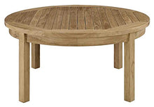 Modway Marina Premium Grade A Teak Wood Outdoor Patio Round Coffee Table in Natural