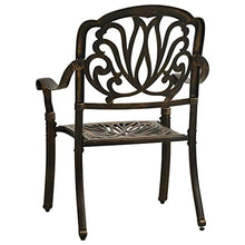 KUPTYERFG Cast Aluminum Bistro Set, 3 Piece Outdoor Dining Set with 35.4 Inch Round Table and 2 Armchairs, Matte Bronze Metal Patio Table and Chair Set for Garden, Terrace