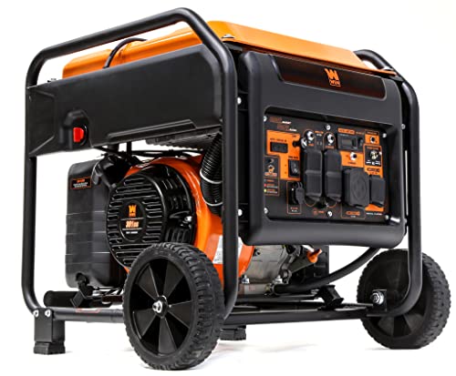 WEN 6250-Watt RV and Transfer-Switch-Ready 120V/240V Open Frame Inverter Generator with CO Watchdog and Wheel Kit (GN625iX)