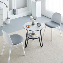 Side Table, Round Side Table with Storage Small Bedside with Metal Frame Modern Nightstand