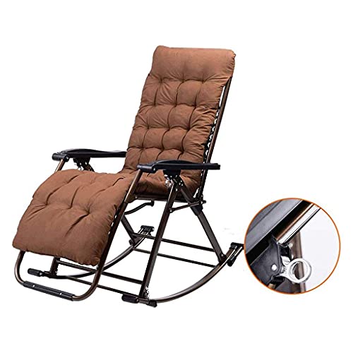LHDDAGQAX Zero Gravity Chair Rocking Chair Outdoor Garden Relax Comfortable for Adults | Folding Sun Lounger Chair Deck Chair Recliner Chair with Cushion Patio Porch Garden Lawn Camping Chaise Lounge