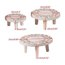 MIIKHI Plant Stand Plant Stand/Plant Display Printed Wood Stool Flower Pot Stand Round Bench Plant and Succulent Flowerpot Base Holder Display Stand Stool Home Indoor Flower Pot (Wood Col