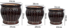 FAFACAI Large Diameter Bronze Gold Wire Garden Floor Large Green Plants Plant Pot, Outdoor Ceramic Flower Pot, Garden Breathable Flower Planter for Villa Corridor Aisle Garden (44 * 39cm)