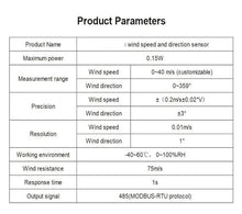 Wind Speed and Direction Sensor, Monitoring Integrated Weather Station Transmitter(Small,0-10V Output)