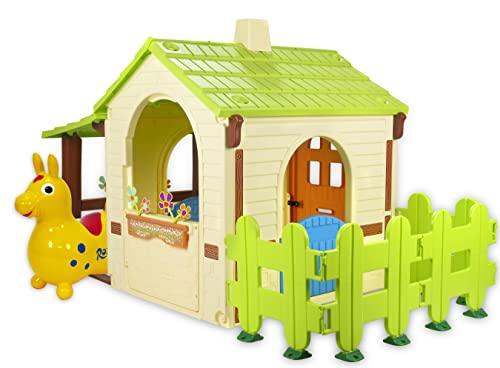 KETTLER Country Play House & Rody Hop-on Outdoor Set Gyffy