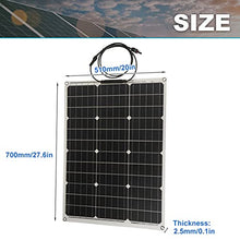 12V 100W Flexible Monocrystalline Solar Panel Solar Battery Can Charge 12V Waterproof Solar Panel for Car/Boat/Home (2 pcs) (2 pcs)