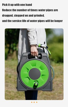 Etsuosy Garden Hose Reel Cart, ABS Plastic and Stainless Steel, 20m, with Spray Nozzle and Storage