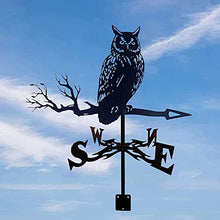 Weather Vane Owl Shape Roof Mount Weathervane Wind Direction Indicator Weathercock Wind Vane Measuring Tools Stainless Steel with Mounting Bracket