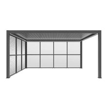ALEKO Aluminum Pergola Privacy Wall Panel for ALEKO Titan 12x16 Pergolas, Adjustable Louvered Privacy Screen, Powder-Coated Aluminum Alloy Construction, Dark Gray