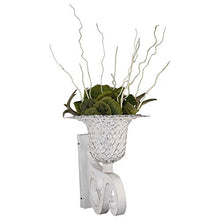 MY SWANKY HOME Ornate White Iron Scroll Wall Mounted Planter Flower Urn Bracket Outdoor Metal