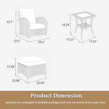 Aeeiua 5 Pieces Wicker Patio Furniture Set, Luxury Outdoor Conversation Set with High Back Swivel Rocker Chairs