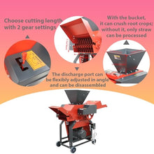 THUXEON 4-Blade Grass Cutting and Silk Kneading Machine, 220V Hay Cutter Kneader Grinder, 2.2KW Crushing Corn Peanuts Straw Wheat, 400-800KG/H