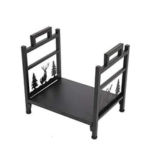 DJVHSRI Fireplace Tool Rack Elk Black Stove Wrought Iron Logs Bin Fireplace Tools Tall Firewood Rack Indoor Outdoor Heavy Duty Firewood Log Rack Firewood Rack,