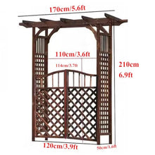 WUGUOK Wooden Garden Arch with Double Gate, Arbor Rose Arch for Climbing Plants, Wedding Archway with Trellis for Outdoor Arbour Backyard
