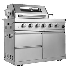 Deluxe Stainless Steel Propane Gas Grill, Outdoor BBQ Grill with Side Burner & Warming Rack, Multi-Burner Cooking Kitchen Islands with Storage Drawers for Backyard Patio Entertaining (Silver)